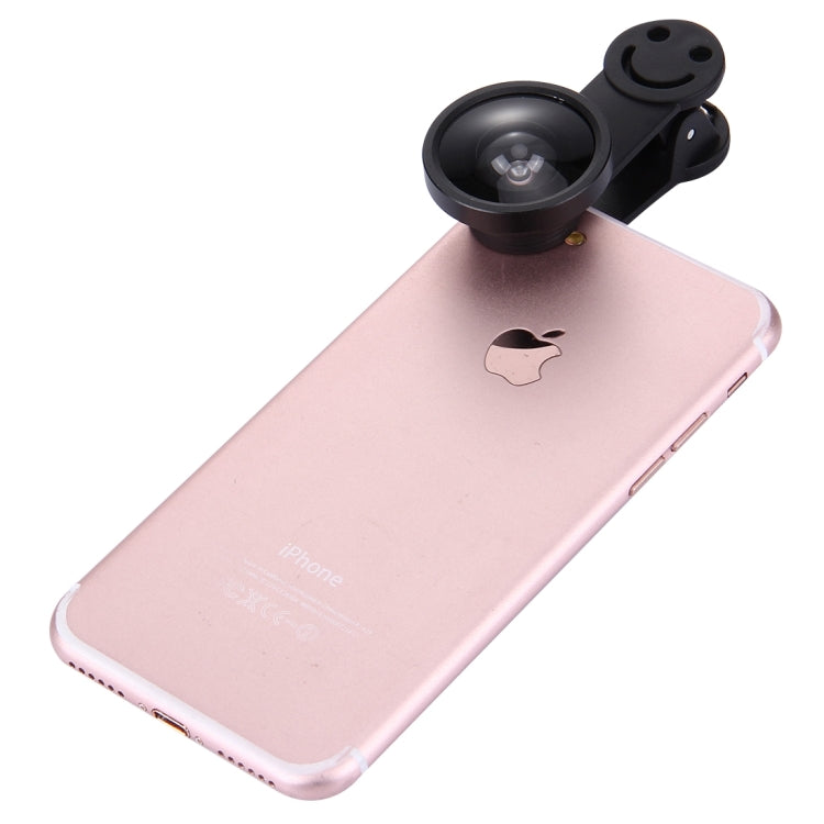 Universal 0.4X Super Wide Angle Lens+235 Degrees Fisheye Lens & 19X Macro+Telephoto Lens 2X+CPL Lens+Smiling Face Clip, For Tablets, iPhone, Samsung, Huawei, Xiaomi, HTC and Other Smartphones