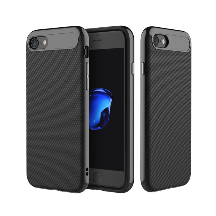 ROCK Vision Series for  iPhone 8 & 7  Artistic Carbon Fibre Texture TPU + PC Protective Case with Sling Hole
