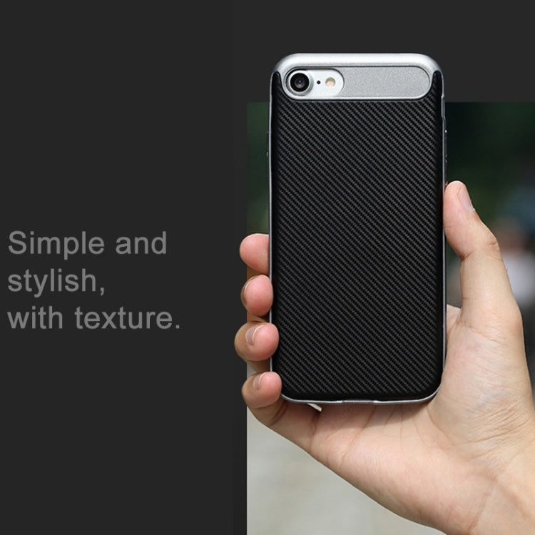 ROCK Vision Series for  iPhone 8 & 7  Artistic Carbon Fibre Texture TPU + PC Protective Case with Sling Hole