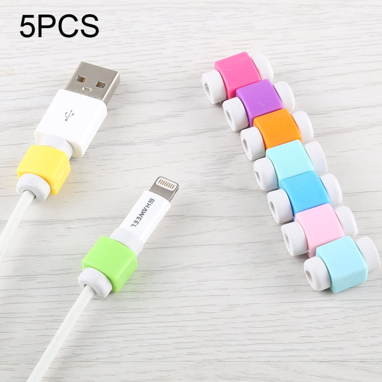 5 PCS Headphone Wire Data Cable Protection Cover Winder Cord Wrap Organizer, Random Color Delivery