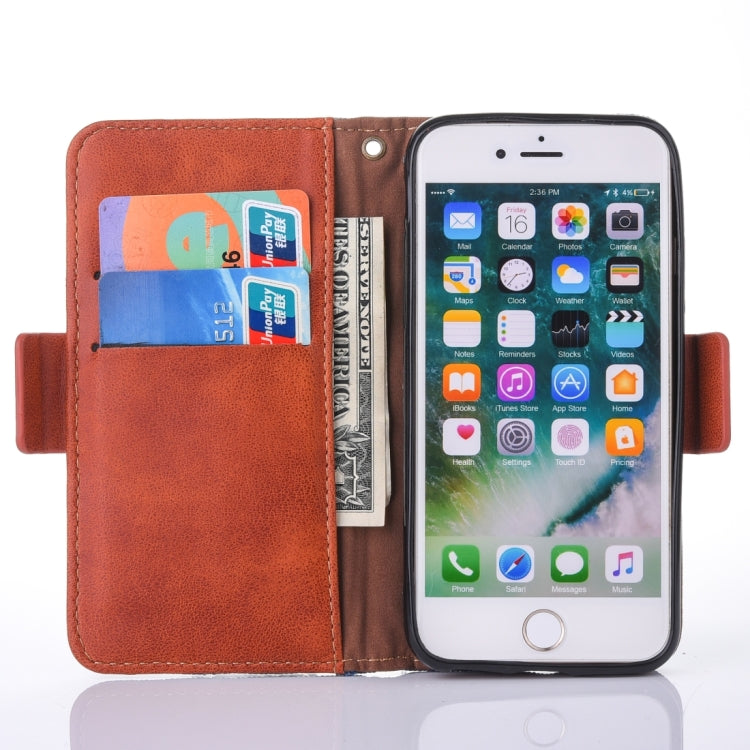 For  iPhone 8 & 7  Denim Cloth Texture Horizontal Flip Leather Case with Holder & Card Slots & Wallet