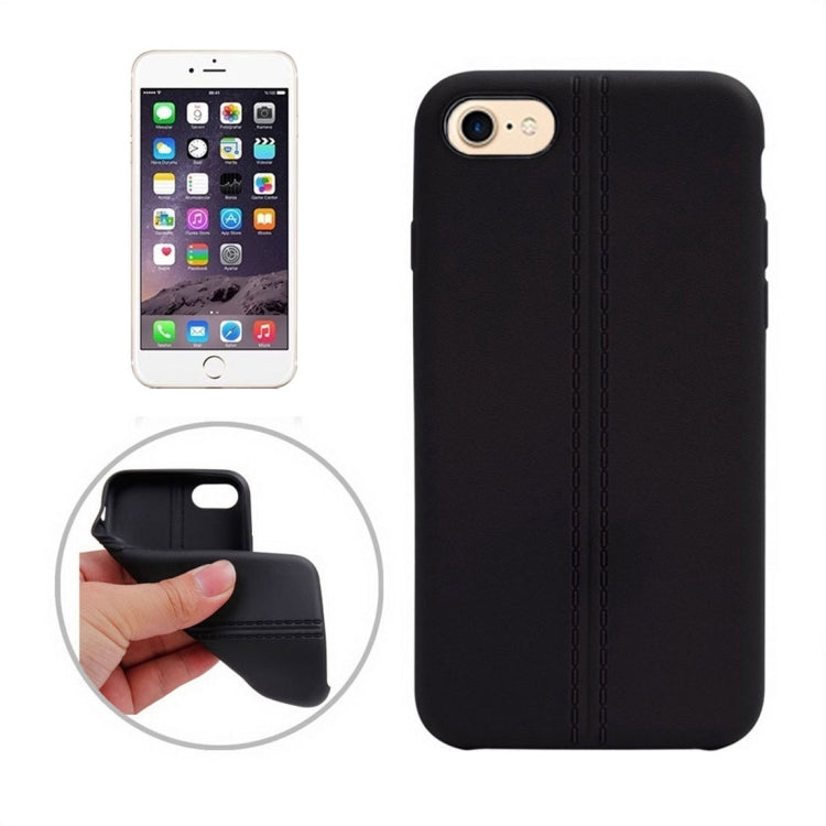 For  iPhone 8 & 7  Central Double Line Smooth Surface Soft TPU Protective Case