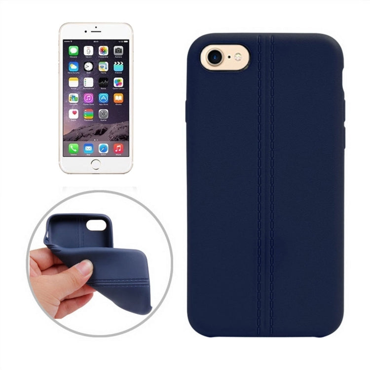For  iPhone 8 & 7  Central Double Line Smooth Surface Soft TPU Protective Case