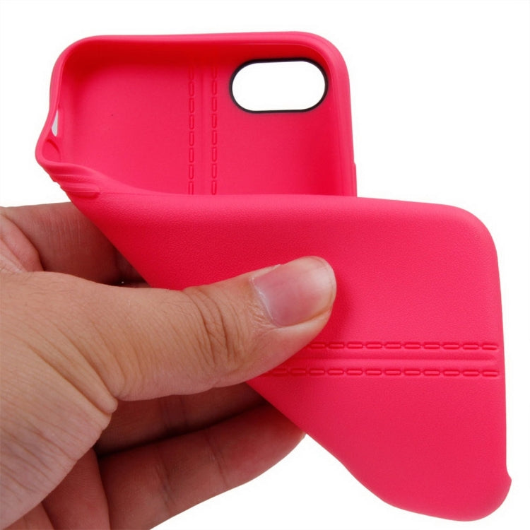 For  iPhone 8 & 7  Central Double Line Smooth Surface Soft TPU Protective Case