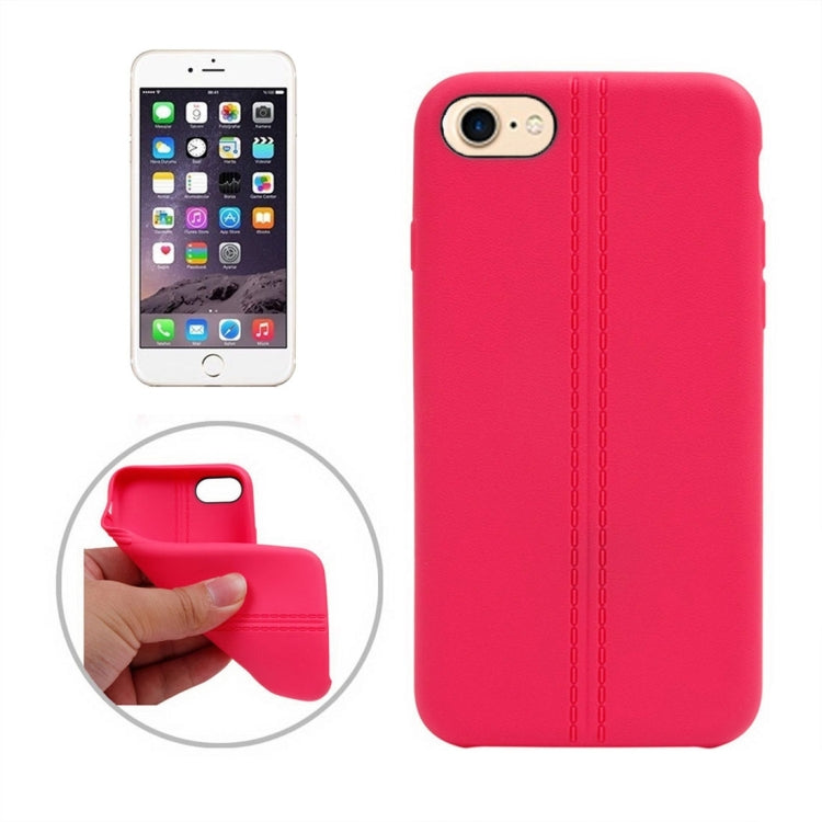 For  iPhone 8 & 7  Central Double Line Smooth Surface Soft TPU Protective Case