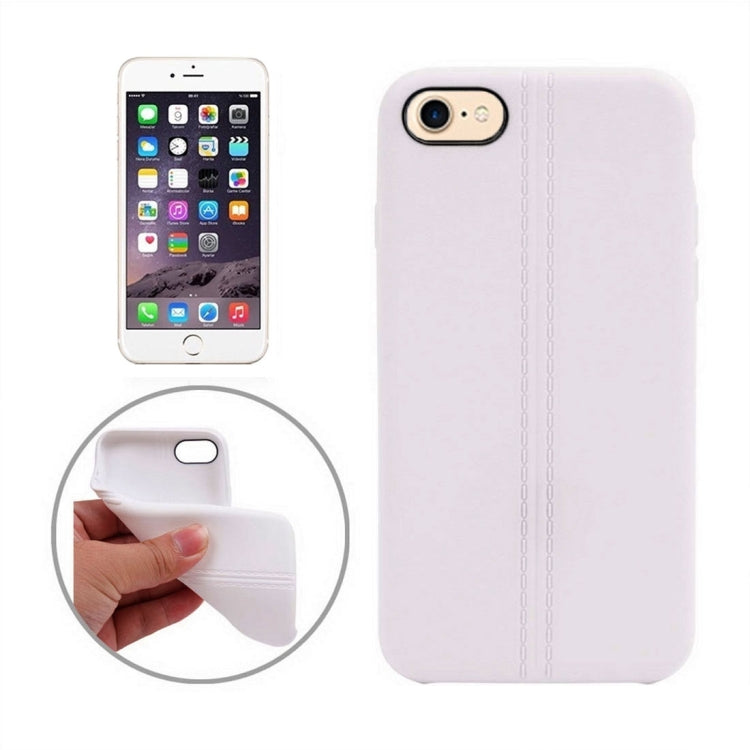For  iPhone 8 & 7  Central Double Line Smooth Surface Soft TPU Protective Case