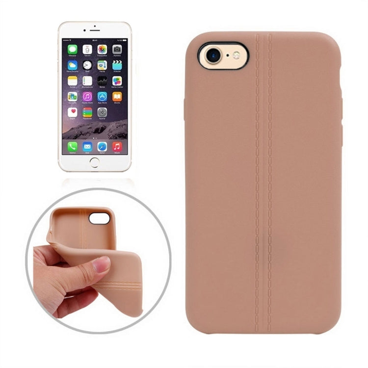 For  iPhone 8 & 7  Central Double Line Smooth Surface Soft TPU Protective Case