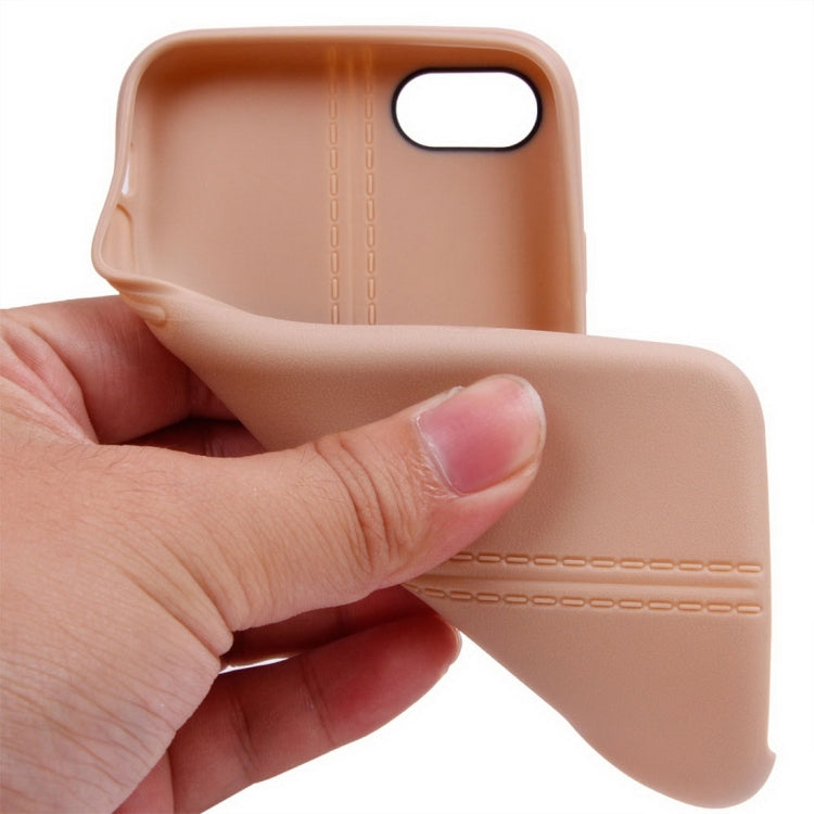 For  iPhone 8 & 7  Central Double Line Smooth Surface Soft TPU Protective Case