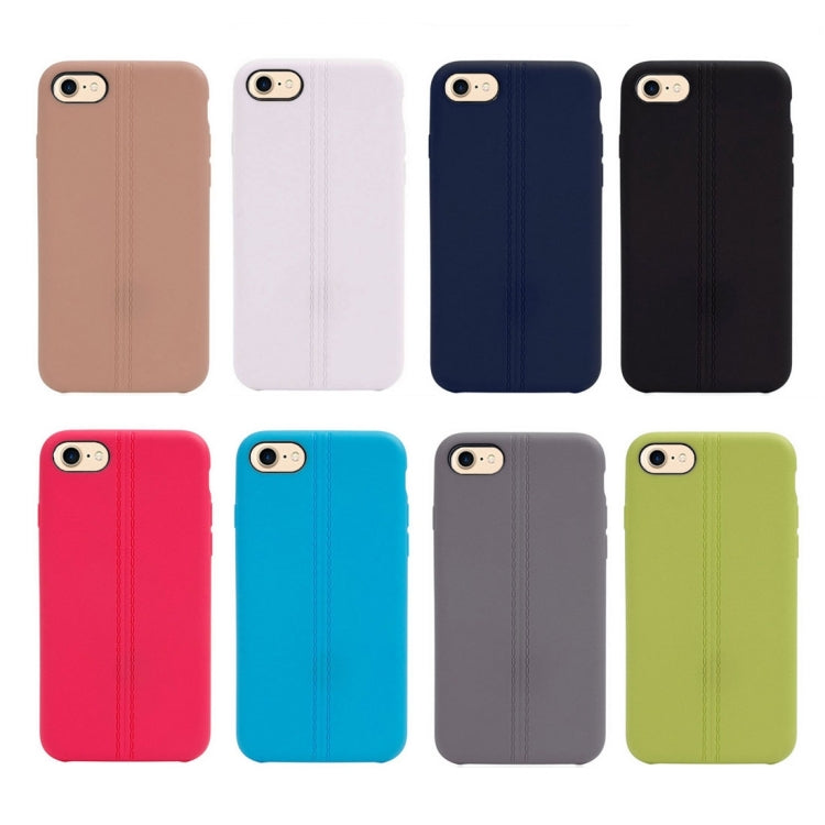 For  iPhone 8 & 7  Central Double Line Smooth Surface Soft TPU Protective Case