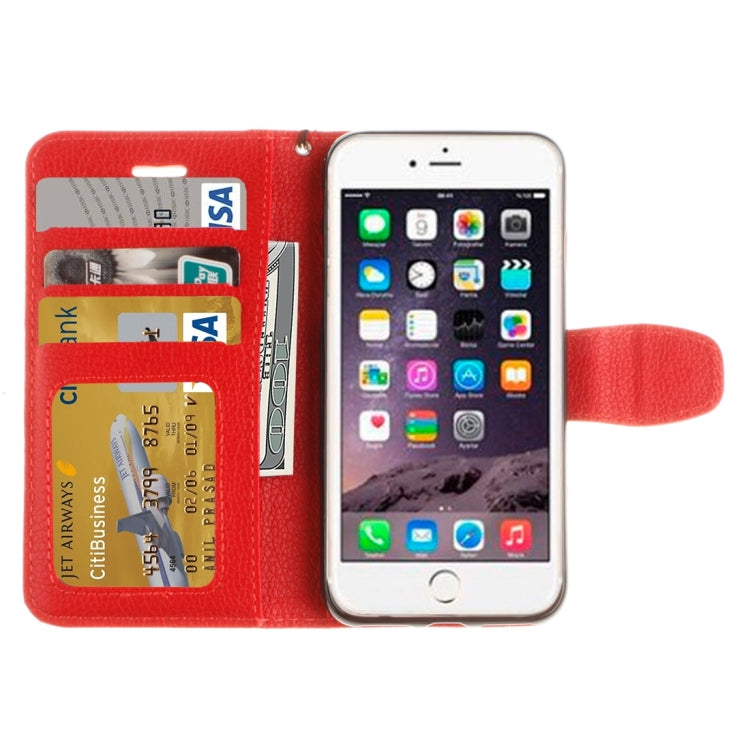 For  iPhone 8 & 7  Litchi Texture Horizontal Flip Leather Case with Photo Frame & Card Slots & Wallet & Holder & Lanyard