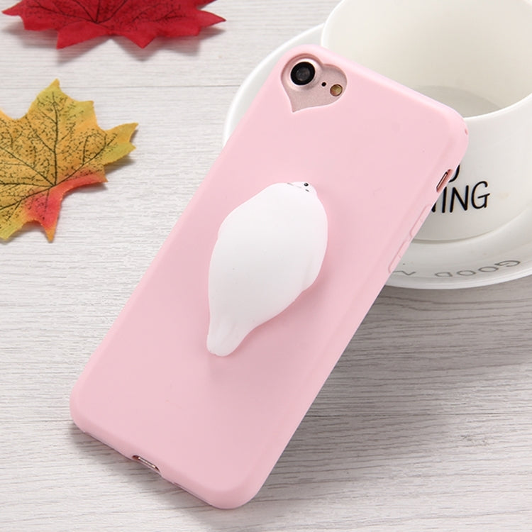 For  iPhone 8 & 7  3D White Sea Lions Pattern Squeeze Relief Squishy Dropproof Protective Back Cover Case