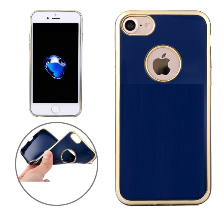 For  iPhone 8 & 7  Electroplating Gold Edge Soft TPU Protective Case