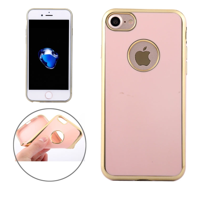 For  iPhone 8 & 7  Electroplating Gold Edge Soft TPU Protective Case