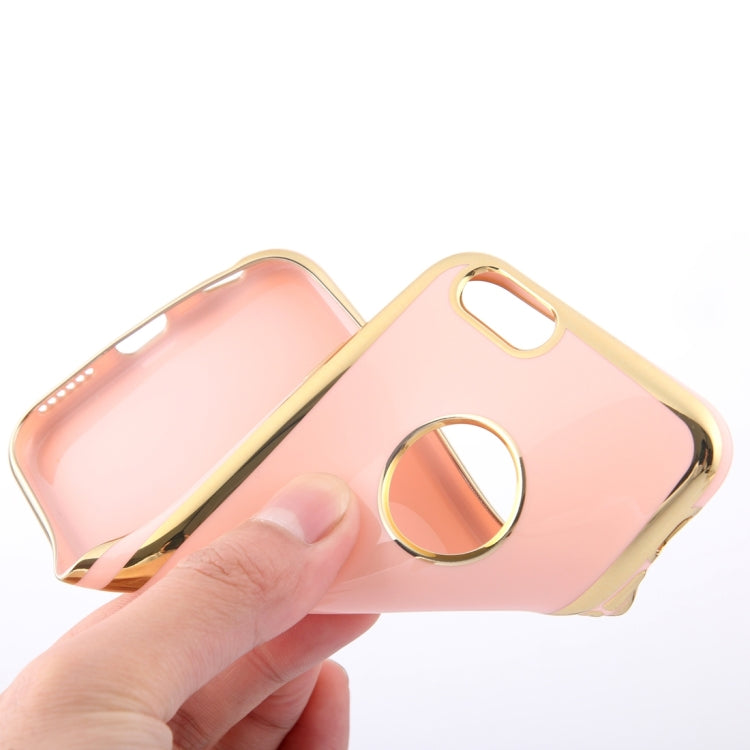 For  iPhone 8 & 7  Electroplating Gold Edge Soft TPU Protective Case