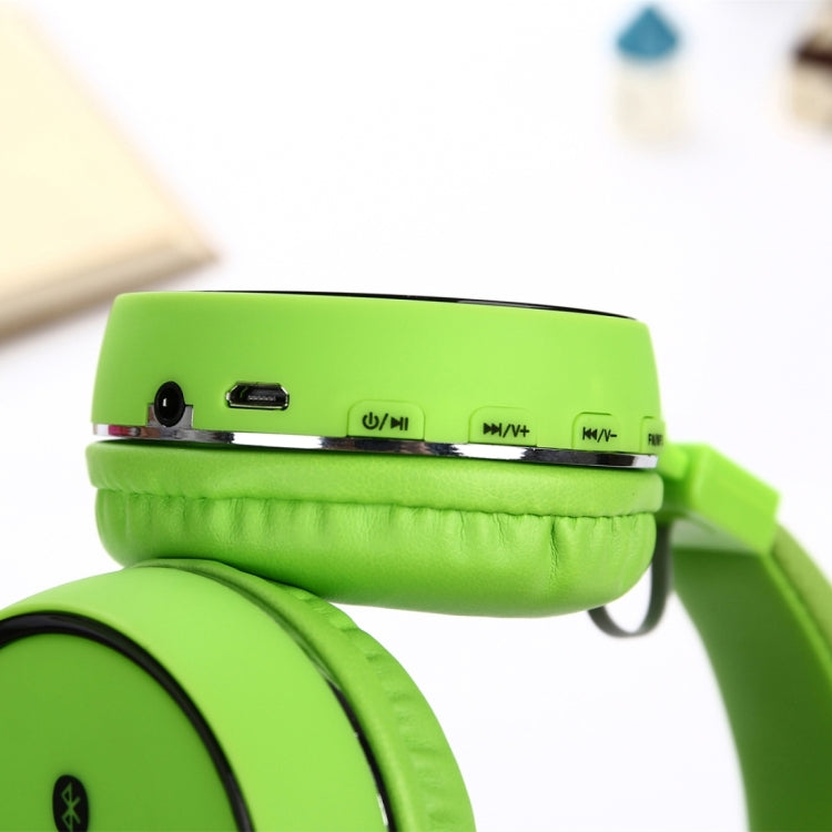 SH-10 Headband Folding Stereo Wireless Bluetooth Headphone Headset, Support 3.5mm Audio & Handsfree Call & TF Card & FM , for iPhone, iPad, iPod, Samsung, HTC, Sony, Huawei, Xiaomi and other Audio Devices(Green)