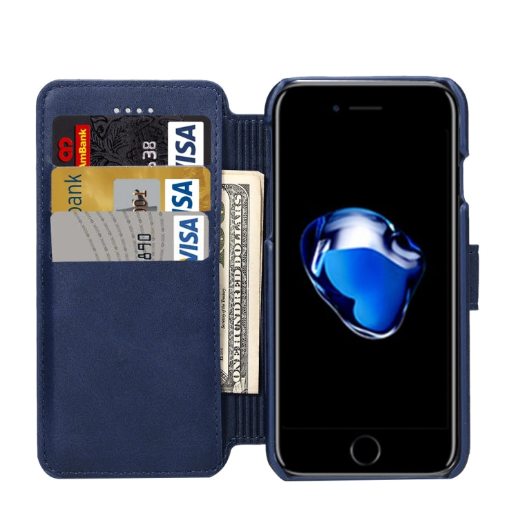 For  iPhone 8 & 7  Cowhide Texture Horizontal Flip Leather Case with Holder & Card Slots & Wallet