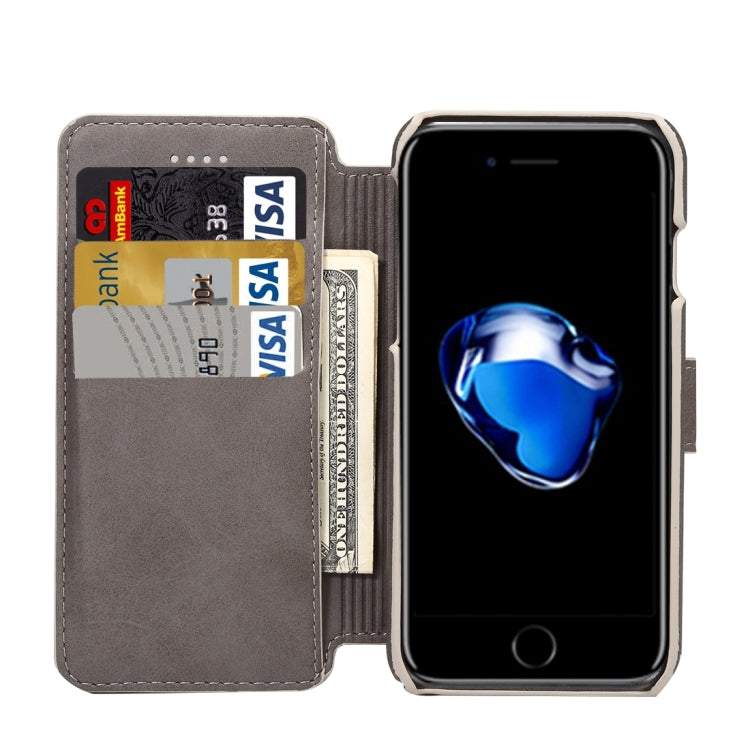 For  iPhone 8 & 7  Cowhide Texture Horizontal Flip Leather Case with Holder & Card Slots & Wallet