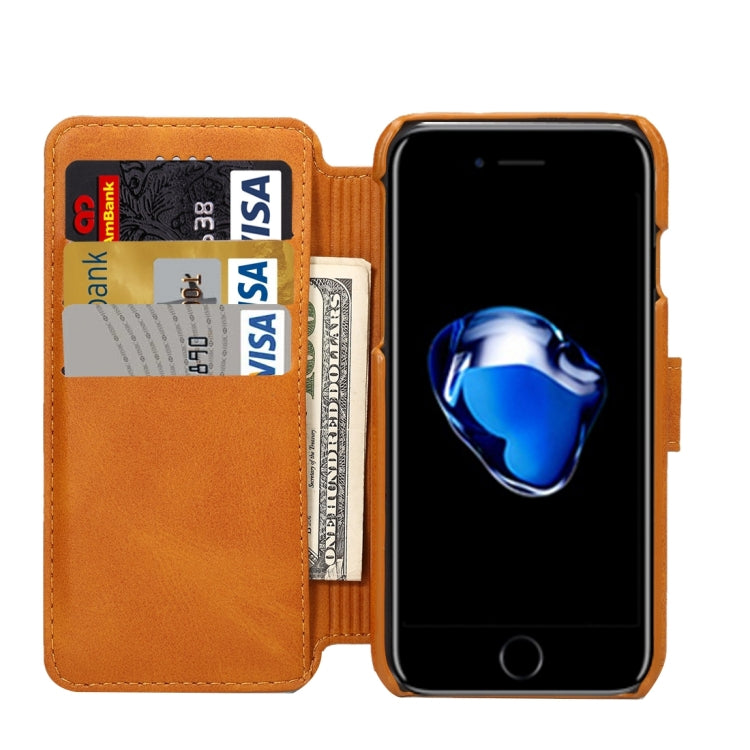 For  iPhone 8 & 7  Cowhide Texture Horizontal Flip Leather Case with Holder & Card Slots & Wallet