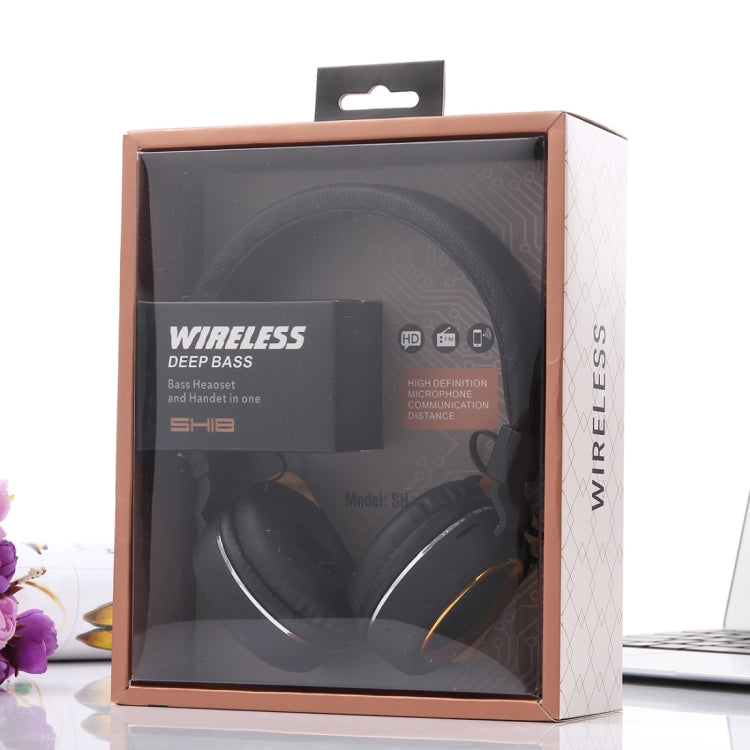 SH-18 Headband Folding Stereo Wireless Bluetooth Headphone Headset, Support 3.5mm Audio & Handsfree Call & TF Card & FM, for iPhone, iPad, iPod, Samsung, HTC, Sony, Huawei, Xiaomi and other Audio Devices