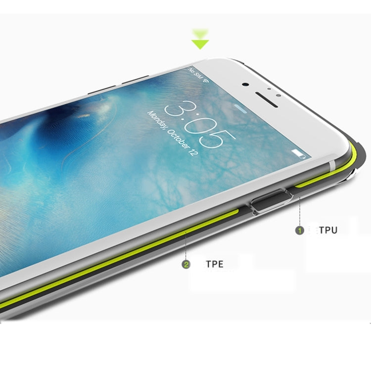 Rock for  iPhone 8 & 7  Drop-tested Military Guard Double Color Soft TPU + TPE Shockproof Protective Back Case(Light Green)