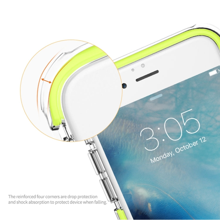Rock for  iPhone 8 & 7  Drop-tested Military Guard Double Color Soft TPU + TPE Shockproof Protective Back Case(Light Green)