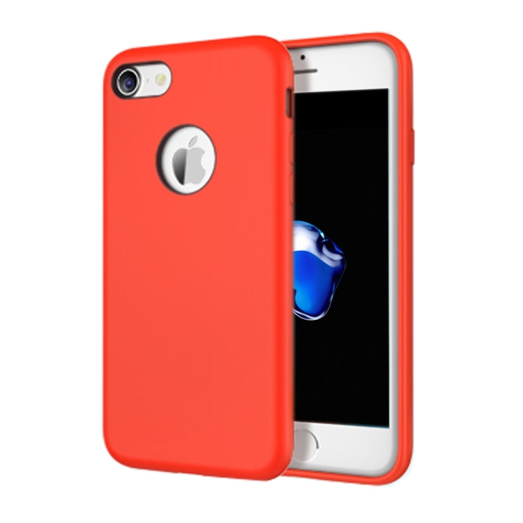 Rock for  iPhone 8 & 7  Smooth Liquid Silicone + PC Protective Case with Back Magnetic Plate(Red)