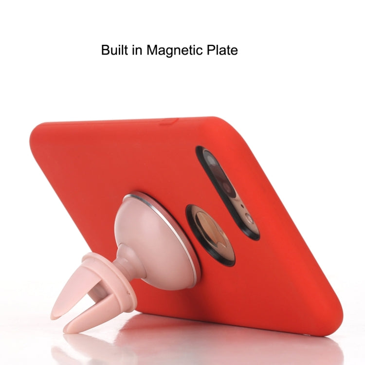 Rock for  iPhone 8 & 7  Smooth Liquid Silicone + PC Protective Case with Back Magnetic Plate(Red)