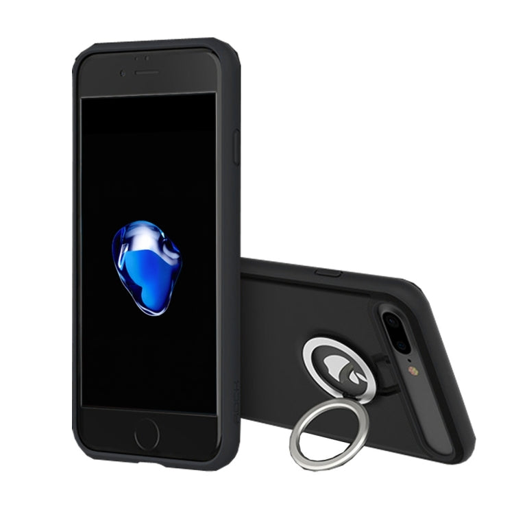 Rock for  iPhone 8 & 7  Antiskid Texture TPU + PC Protective Case with Metal Ring Holder & Magnetic Adsorption Function