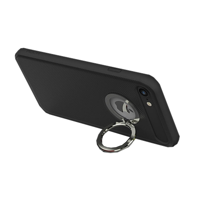 Rock for  iPhone 8 & 7  Antiskid Texture TPU + PC Protective Case with Metal Ring Holder & Magnetic Adsorption Function
