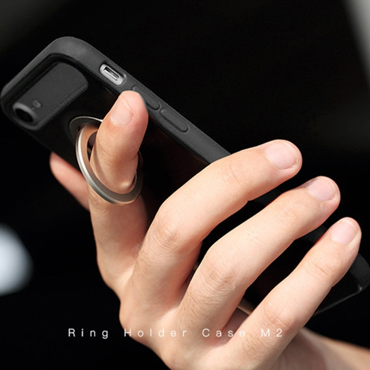 Rock for  iPhone 8 & 7  Antiskid Texture TPU + PC Protective Case with Metal Ring Holder & Magnetic Adsorption Function