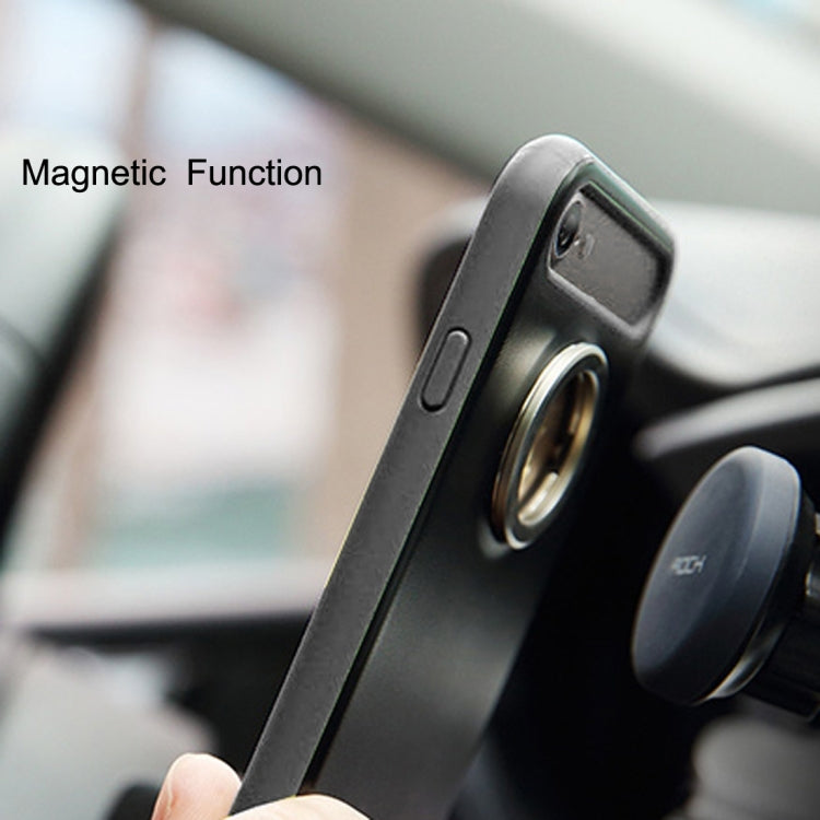Rock for  iPhone 8 & 7  Antiskid Texture TPU + PC Protective Case with Metal Ring Holder & Magnetic Adsorption Function