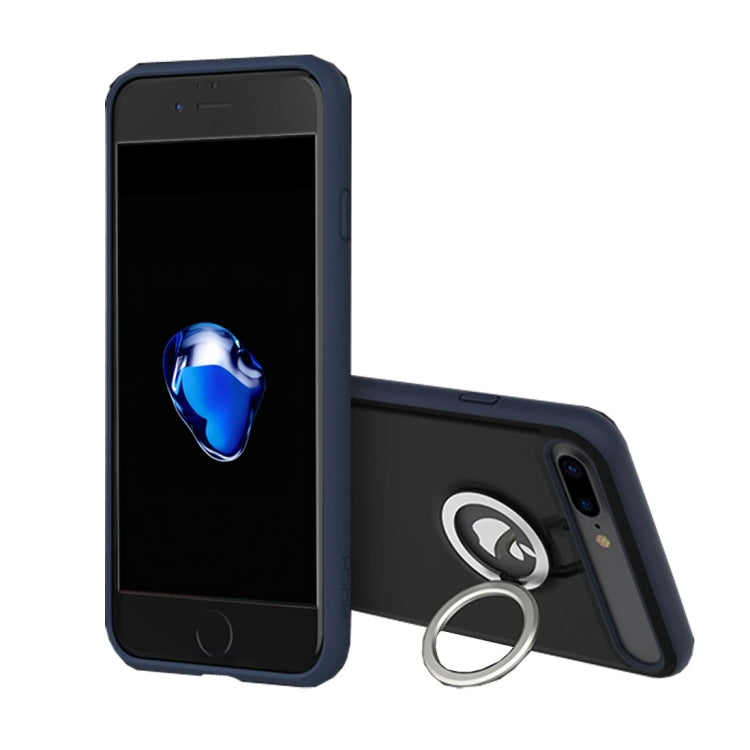Rock for  iPhone 8 & 7  Antiskid Texture TPU + PC Protective Case with Metal Ring Holder & Magnetic Adsorption Function