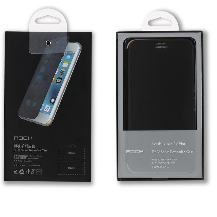 Rock Dr.V Series for iPhone 8 Business Style Ultrathin Flip Protective Case with Visible Front Cover & Call Display ID