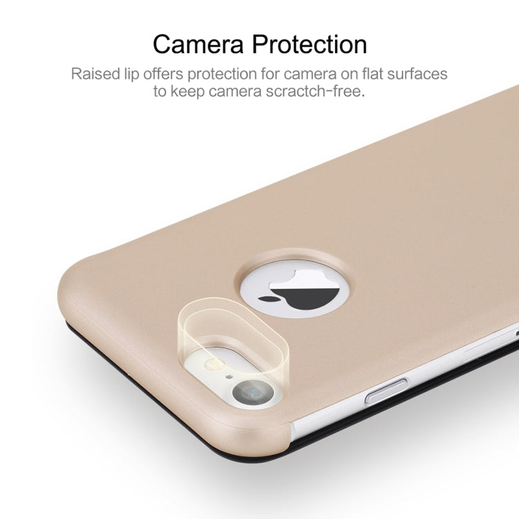 Rock Dr.V Series for iPhone 8 Business Style Ultrathin Flip Protective Case with Visible Front Cover & Call Display ID