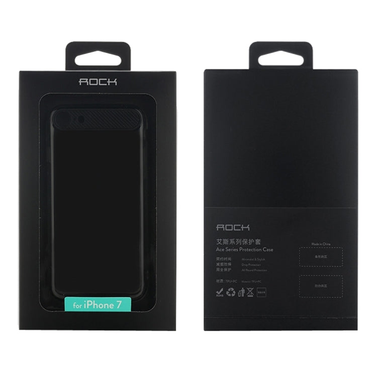 Rock Ace Series for  iPhone 8 & 7  TPU + PC Protective Case Back Shell Cover with Antislip Carbon Fiber Side & Sling Hole