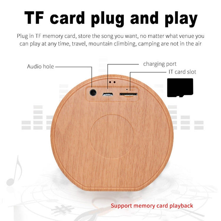 A60 Portable Wood Grain Wireless Bluetooth Speaker Mini Subwoofer Voice Box (White)