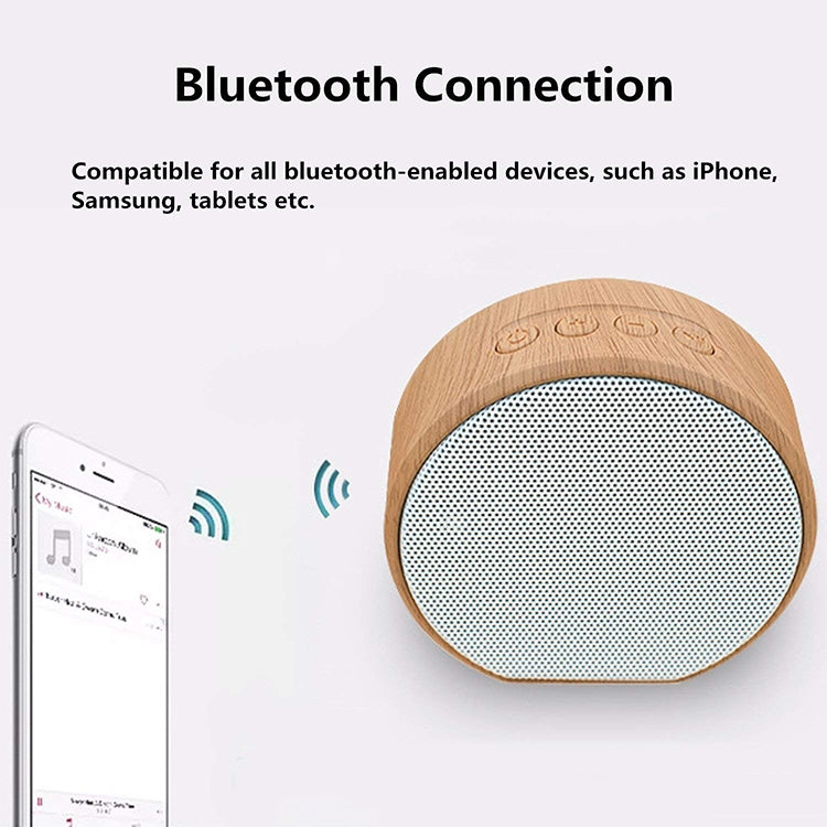 A60 Portable Wood Grain Wireless Bluetooth Speaker Mini Subwoofer Voice Box (White)
