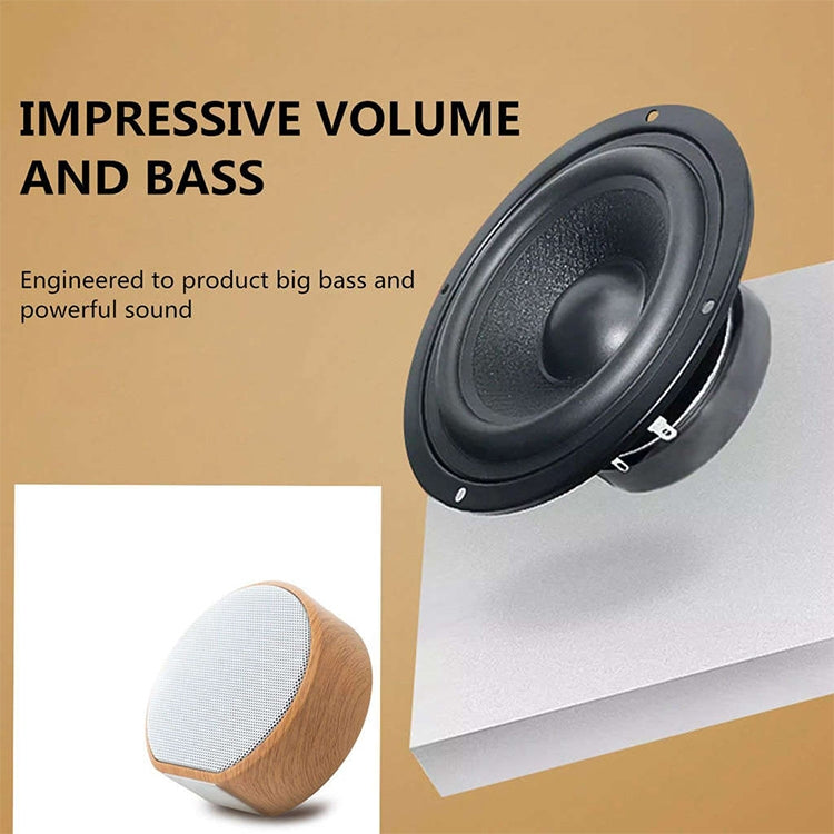 A60 Portable Wood Grain Wireless Bluetooth Speaker Mini Subwoofer Voice Box (White)