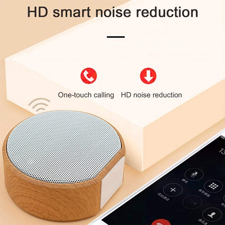 A60 Portable Wood Grain Wireless Bluetooth Speaker Mini Subwoofer Voice Box (White)