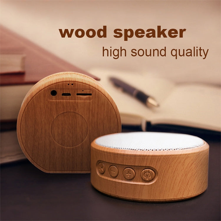 A60 Portable Wood Grain Wireless Bluetooth Speaker Mini Subwoofer Voice Box (White)