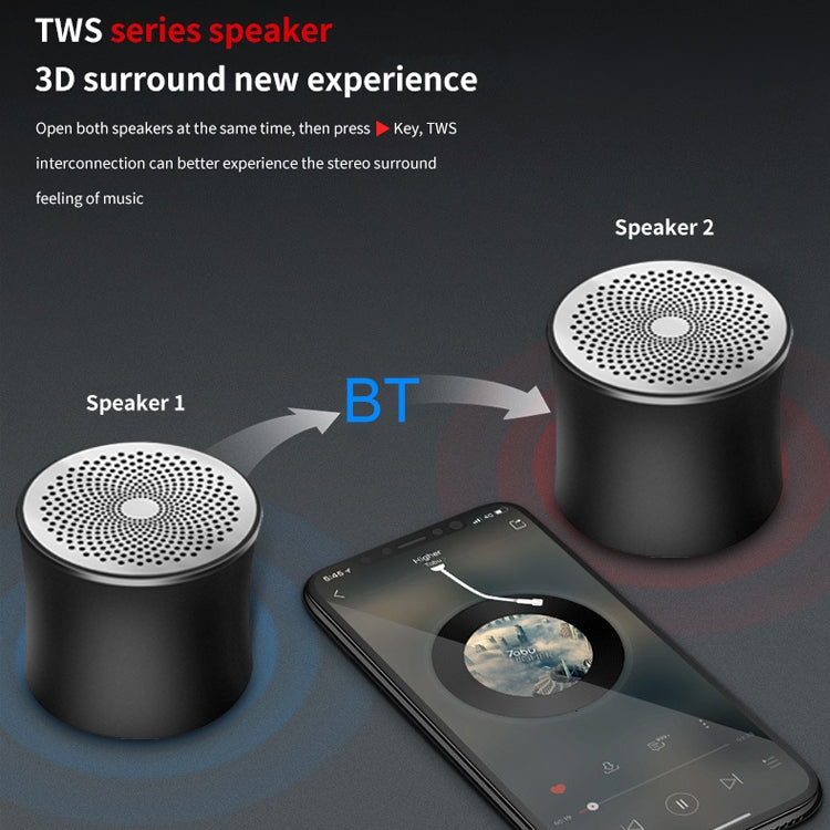 A2 Portable TWS Wireless Bluetooth Speaker Mini Subwoofer Voice Box (Gold)