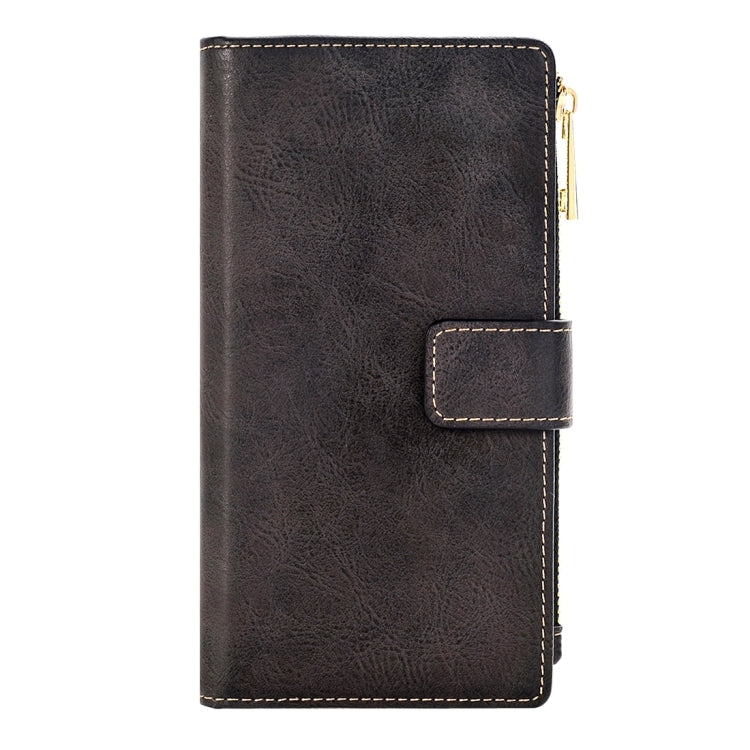 For  iPhone 8 & 7  Retro Style Crazy Horse Texture Horizontal Flip Leather Case with Separable Back Cover & Zip Fastener & Card Slot & Wallet & Magnetic Buckle