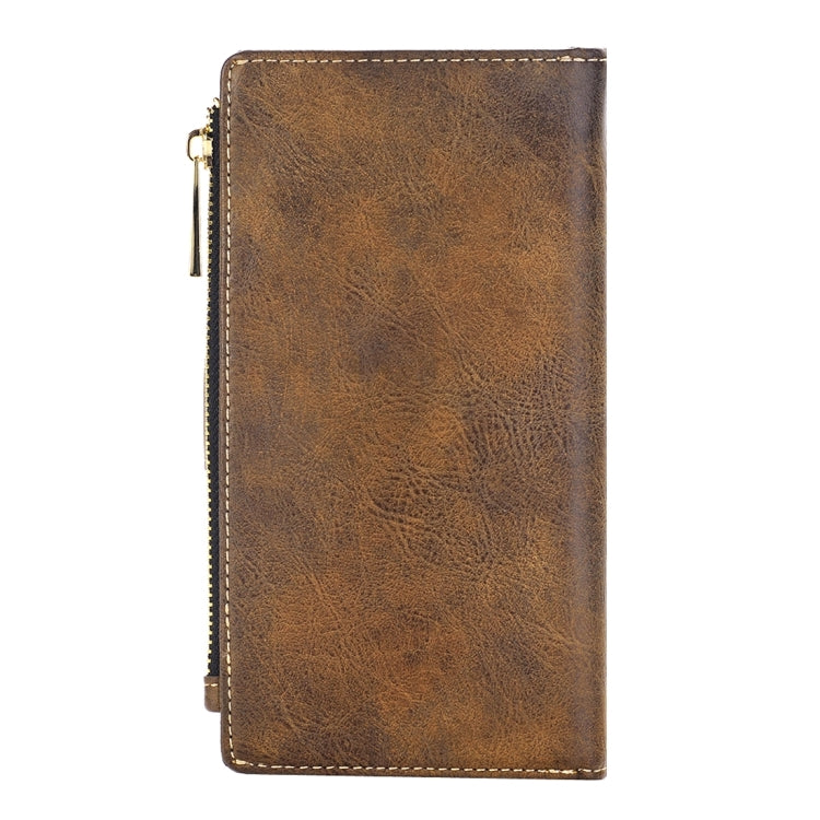 For  iPhone 8 & 7  Retro Style Crazy Horse Texture Horizontal Flip Leather Case with Separable Back Cover & Zip Fastener & Card Slot & Wallet & Magnetic Buckle