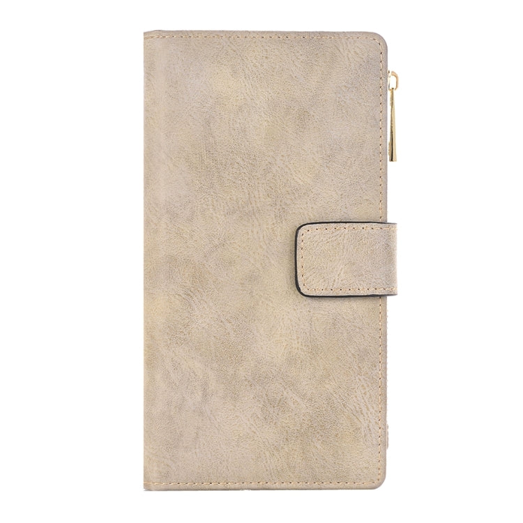 For  iPhone 8 & 7  Retro Style Crazy Horse Texture Horizontal Flip Leather Case with Separable Back Cover & Zip Fastener & Card Slot & Wallet & Magnetic Buckle