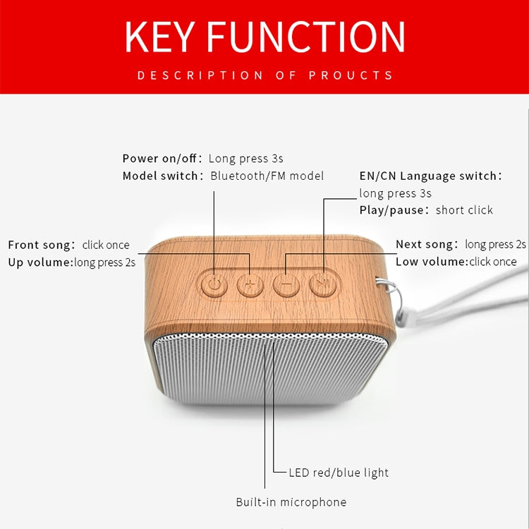 A70 Portable Wood Grain Wireless Bluetooth Speaker Mini Subwoofer Voice Box