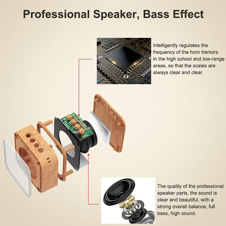 A70 Portable Wood Grain Wireless Bluetooth Speaker Mini Subwoofer Voice Box