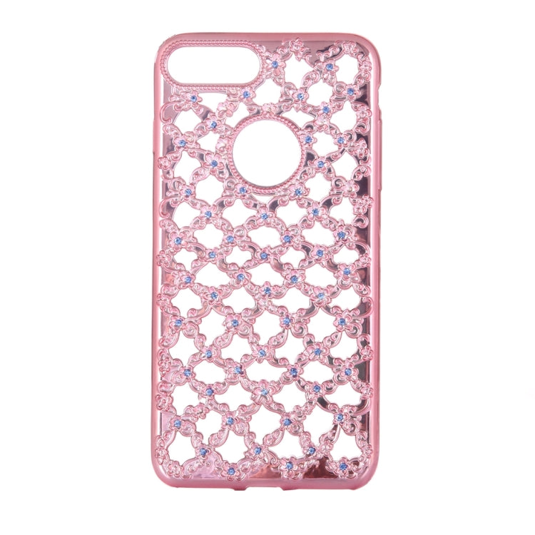 For  iPhone 8 & 7  Electroplating Hollowed-out Diamond Encrusted TPU Protective Case