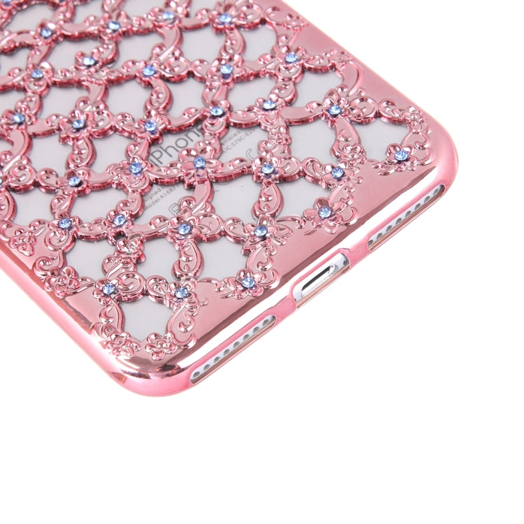 For  iPhone 8 & 7  Electroplating Hollowed-out Diamond Encrusted TPU Protective Case