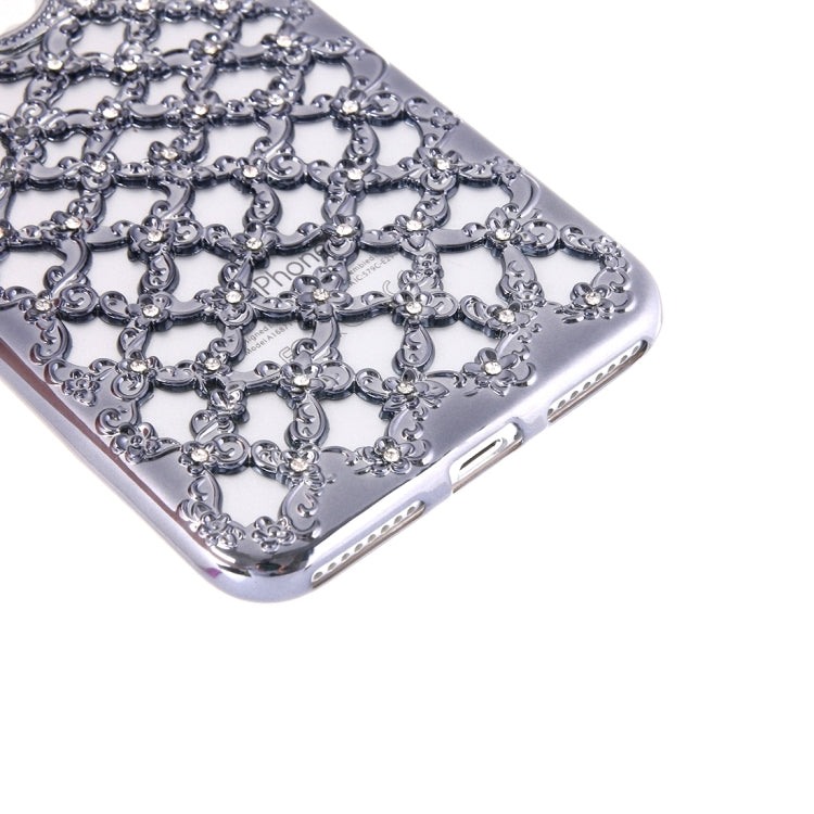 For  iPhone 8 & 7  Electroplating Hollowed-out Diamond Encrusted TPU Protective Case