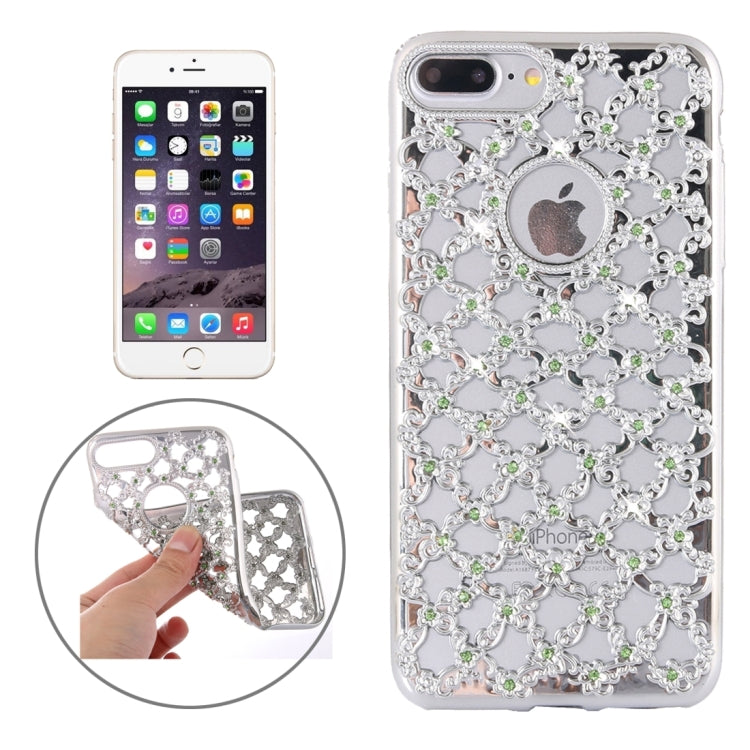 For  iPhone 8 & 7  Electroplating Hollowed-out Diamond Encrusted TPU Protective Case
